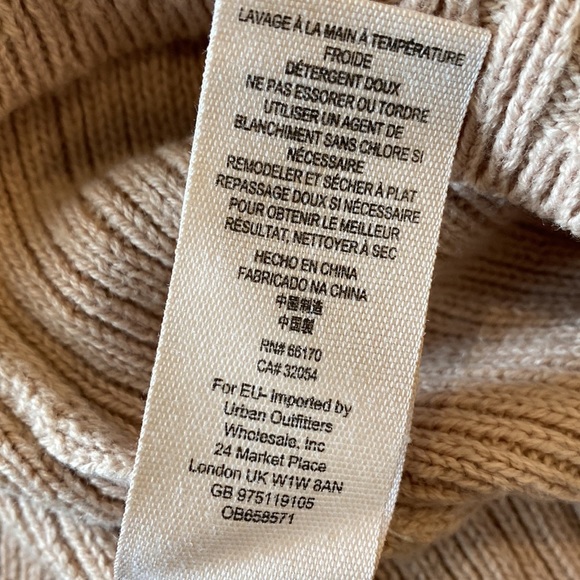 Free People Zou Bizou Bell Sleeve Ribbed Knit Tan Dress Size Small - Picture 11 of 12